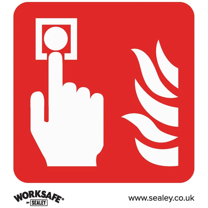Sealey Rigid Plastic Fire Alarm Symbol Sign Pack of 10