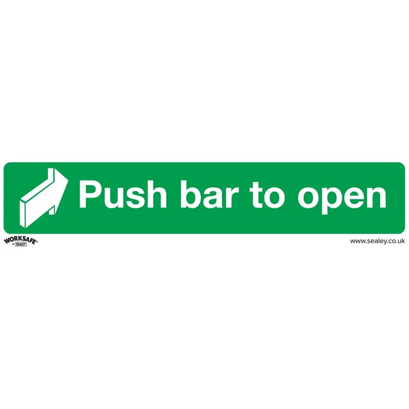 Sealey Self Adhesive Vinyl Push Bar To Open Sign Pack of 10