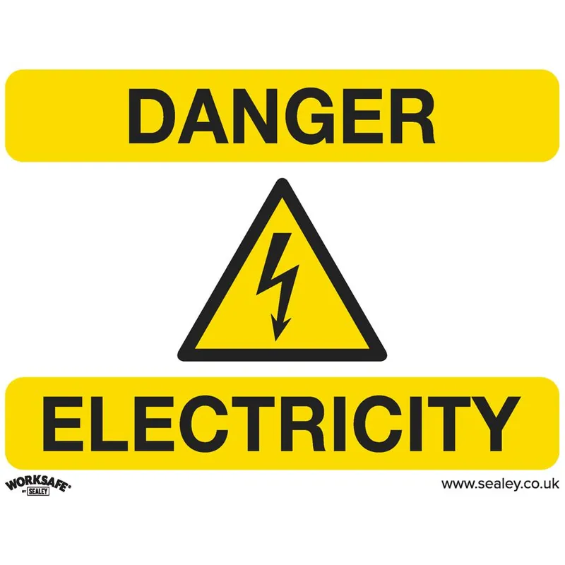 Sealey Rigid Plastic Danger Electricity Sign Pack of 10