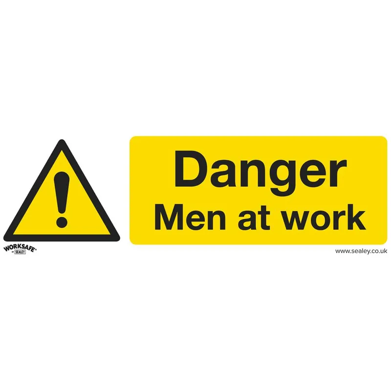 Sealey Rigid Plastic Danger Men At Work Sign Pack of 10