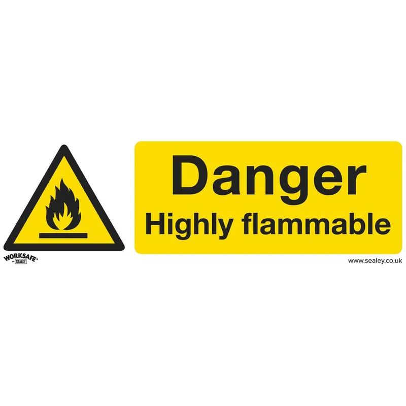 Sealey Self Adhesive Vinyl Danger Highly Flammable Sign