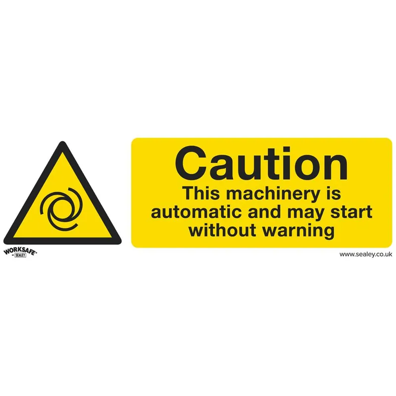 Sealey Rigid Plastic Caution Automatic Machinery Sign Pack of 10