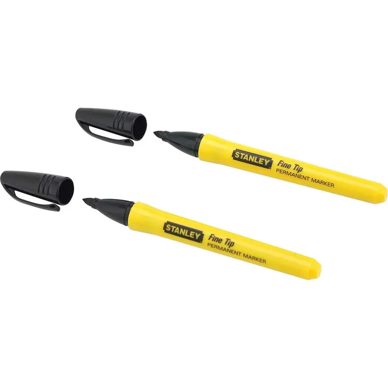 Stanley Black Fine Tip Permanent Marker Pens