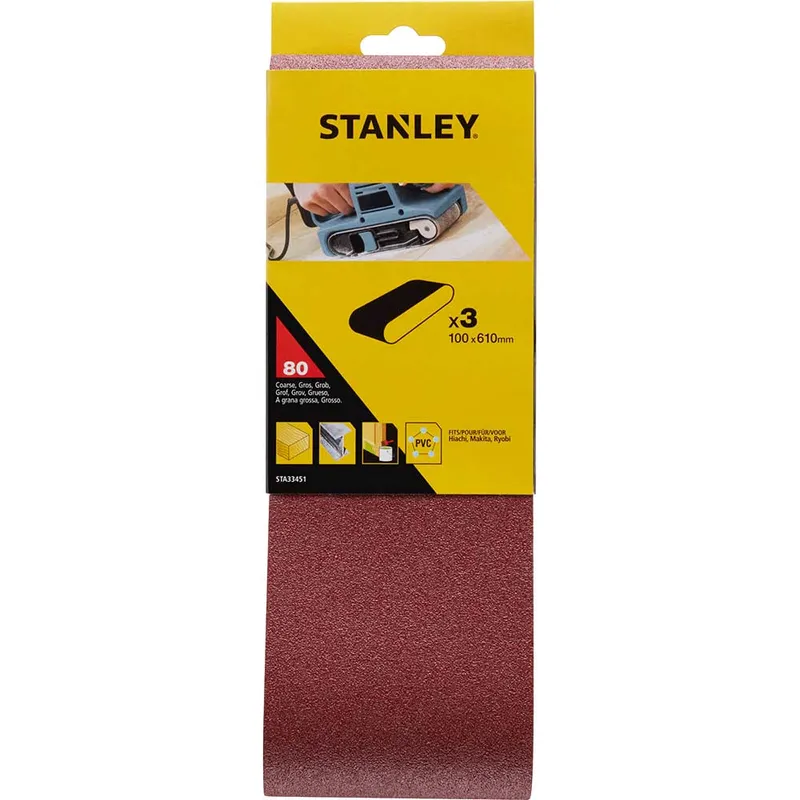 Stanley 100mm x 610mm Sanding Belts