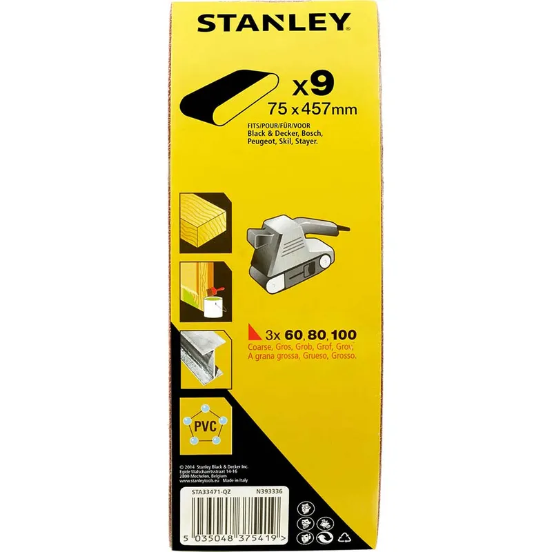 Stanley 75mm x 457mm Sanding Belts