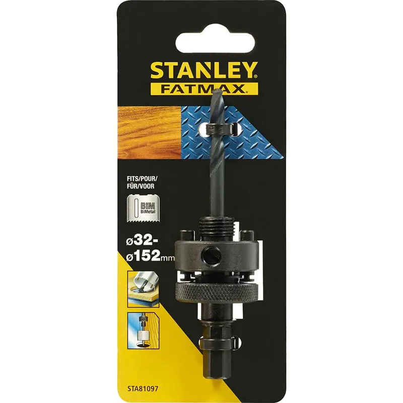 Stanley Arbor and Pilot Drill for 32mm - 152mm Bi Metal Hole Saws