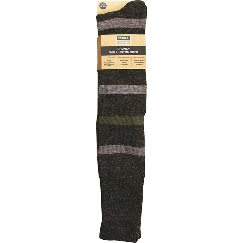 Town and Country Charcoal Chunky Wellington Boot Socks