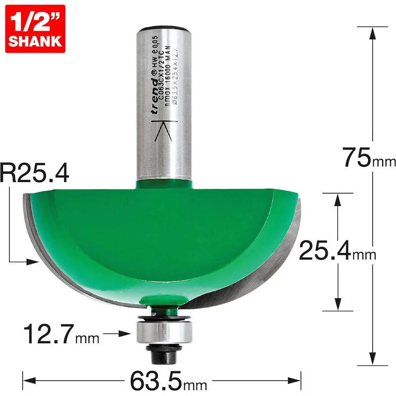 Trend CRAFTPRO Radius Bearing Guided Router Cutter