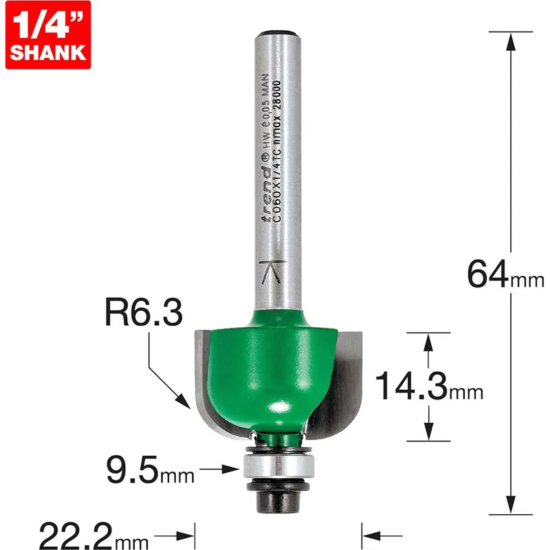 Trend CRAFTPRO Radius Bearing Guided Router Cutter