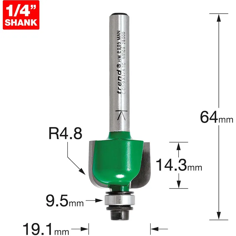Trend CRAFTPRO Radius Bearing Guided Router Cutter