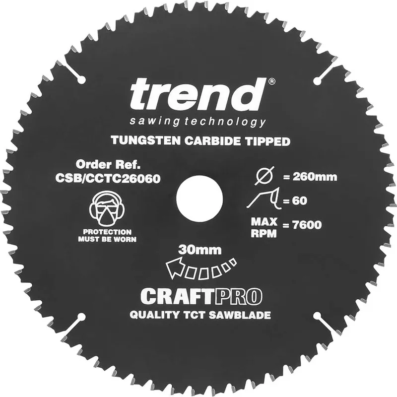 Trend CRAFTPRO Non Stick Wood Cutting Mitre Saw Blade