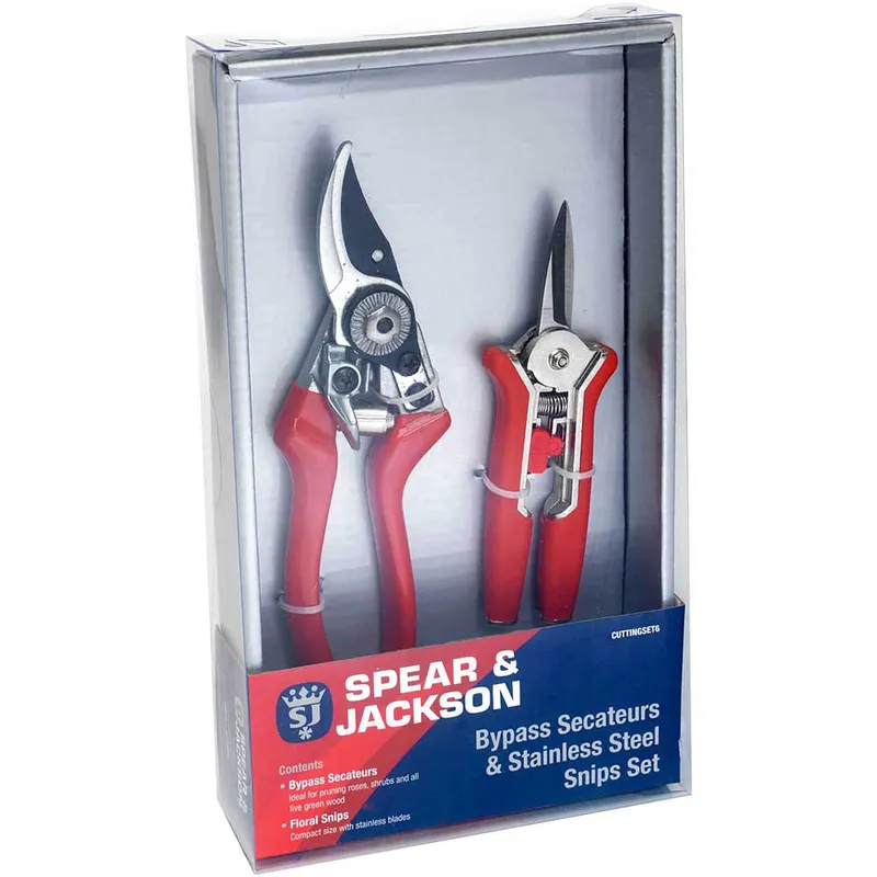 Spear and Jackson Bypass Secateurs and Mini Snips Set