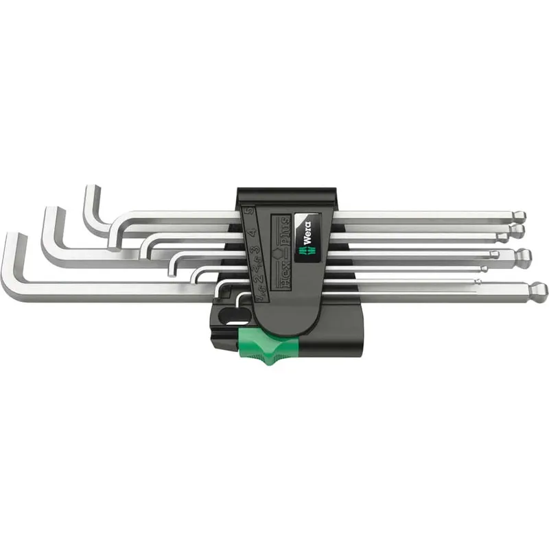 Wera 9 Piece Stubby Ball End Hexagon Allen Key Set Metric