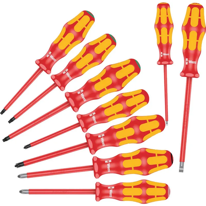 Wera 9 Piece Kraftform Plus 160I/162I/167I VDE Screwdriver Set