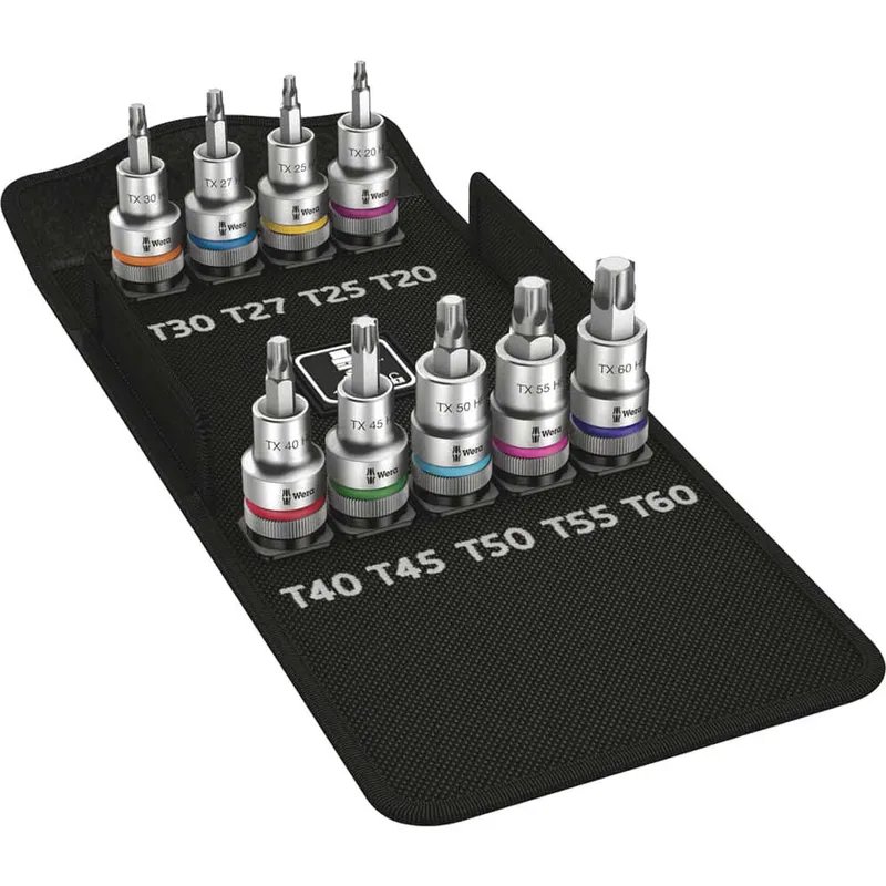 Wera 8767C HF Zyklop 9 Piece 1/2" Drive Torx Bit Socket Set