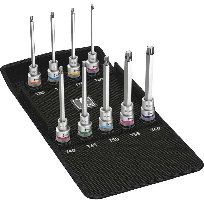 Wera 9 Piece 8767C 1/2 Drive Torx HF Zyklop Socket Set