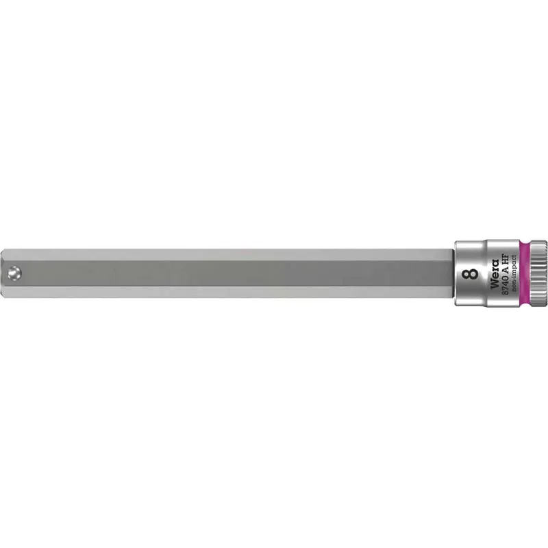 Wera 8740 A HF Zyklop 1/4" Drive Long Hexagon Socket Bit Metric