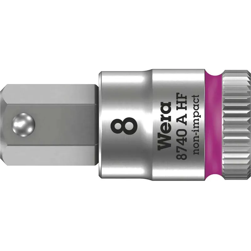 Wera 8740 A HF Zyklop 1/4" Drive Hexagon Socket Bit Metric