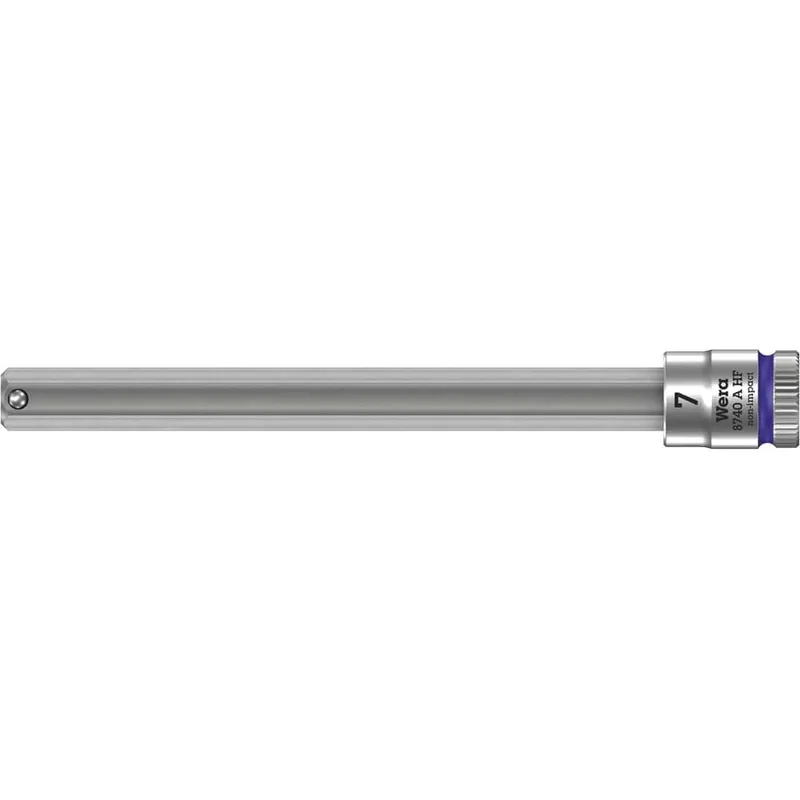 Wera 8740 A HF Zyklop 1/4" Drive Long Hexagon Socket Bit Metric