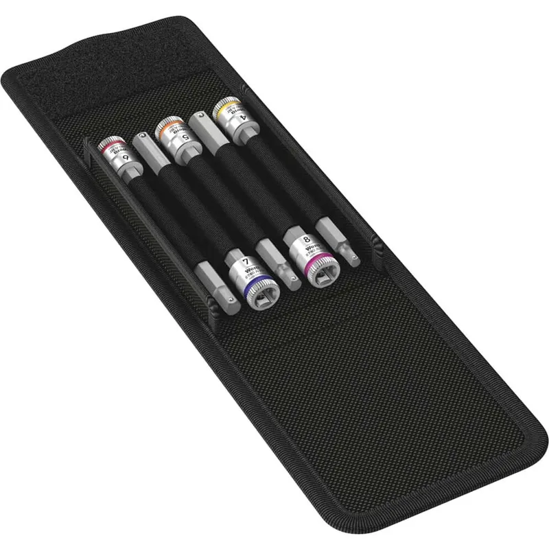 Wera 5 Piece 8740 A HF 1 Zyklop 1/4" Drive Hexagon Socket Bit Set Metric