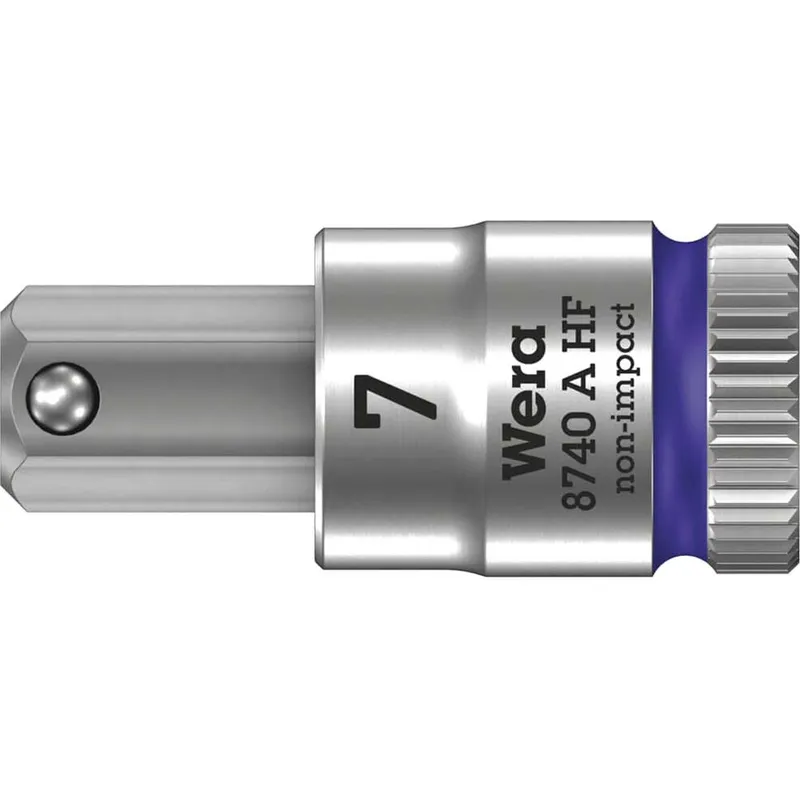 Wera 8740 A HF Zyklop 1/4" Drive Hexagon Socket Bit Metric