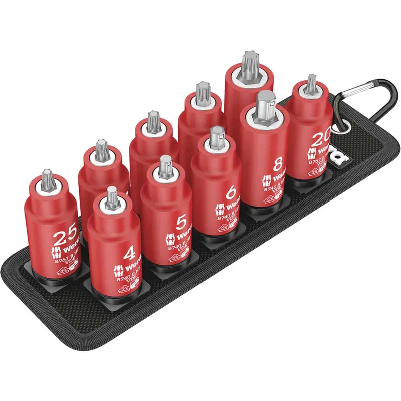 Wera 10 Piece 3/8 Drive Belt B VDE 1 Zyklop Torx and Hex Bit Socket Set