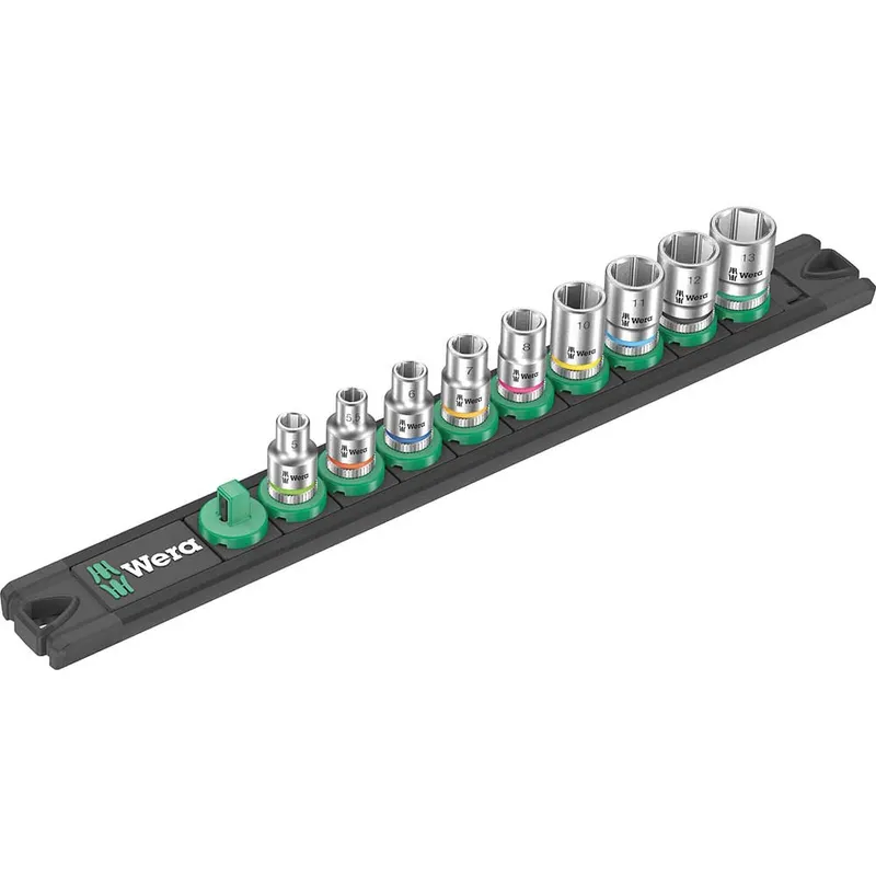 Wera 8790 A4 9 Piece Zyklop Magnetic Socket Rail Set