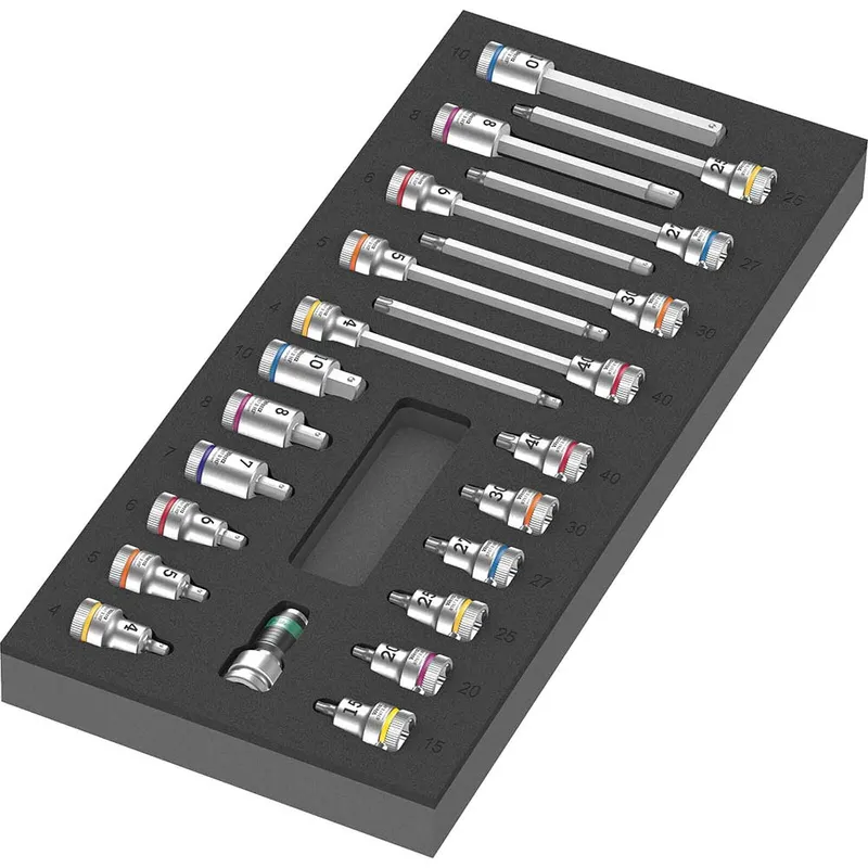 Wera 9723 Zyklop 22 Piece 3/8" Drive Hex and Torx Socket Bit Set