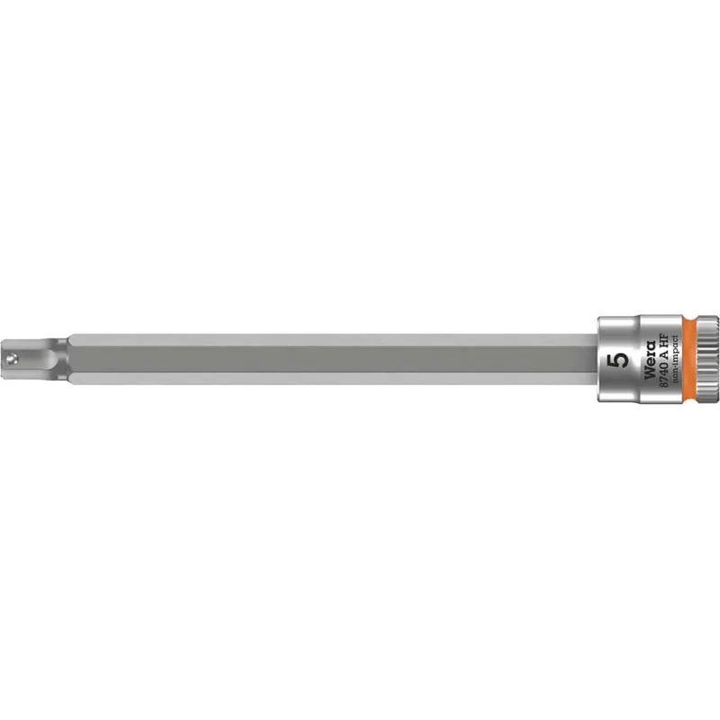 Wera 8740 A HF Zyklop 1/4" Drive Long Hexagon Socket Bit Metric