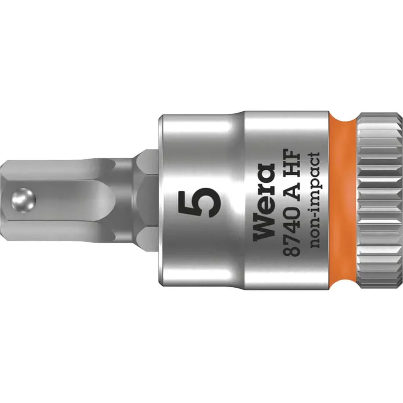 Wera 8740 A HF Zyklop 1/4" Drive Hexagon Socket Bit Metric