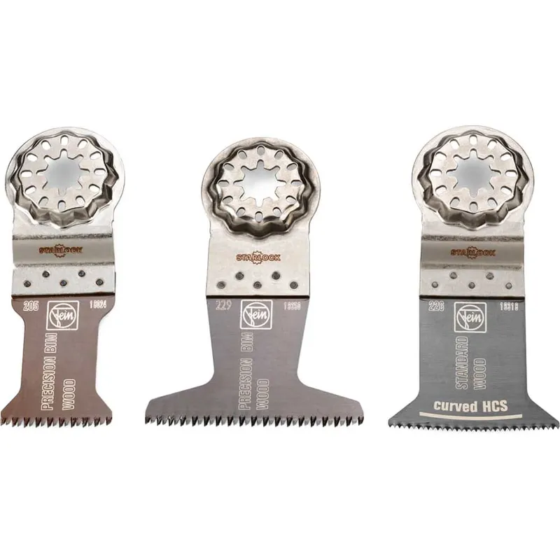 Fein 3 Piece Starlock Oscillating Multi Tool Wood E-Cut Cutting Set