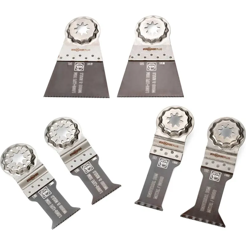 Fein 6 Piece Starlock Plus Oscillating Multi Tool Wood and Metal Cutting Blade Set