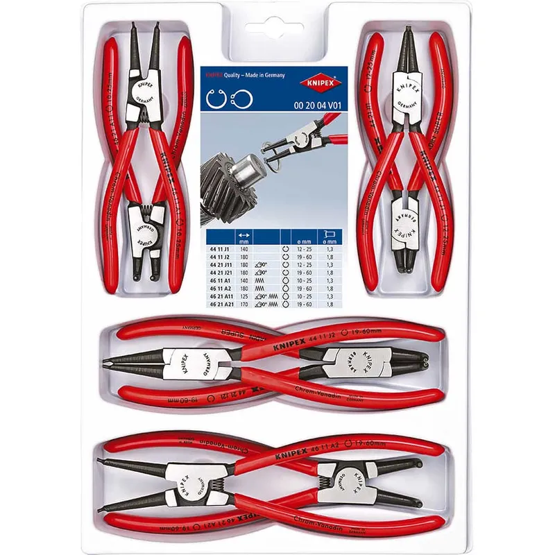 Knipex 8 Piece Circlip Pliers Set