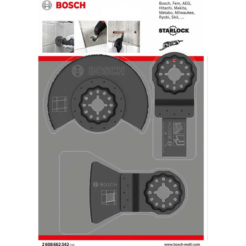 Bosch 3 Piece Starlock Oscillating Multi Tool Tile Cutting Blade Set