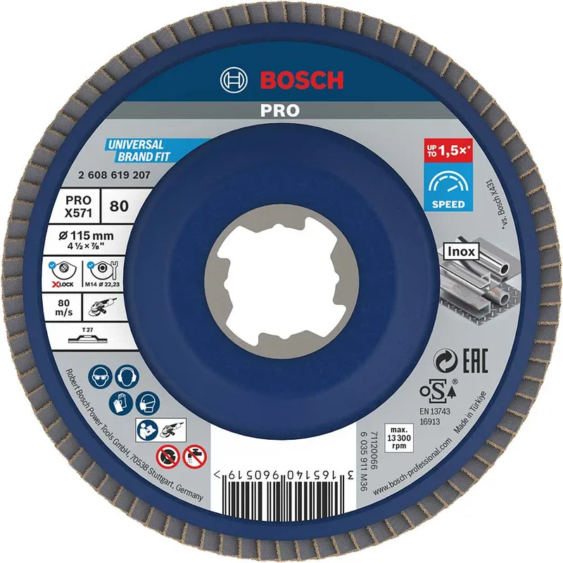 Bosch PRO X Lock Zirconium Abrasive Straight Flap Disc