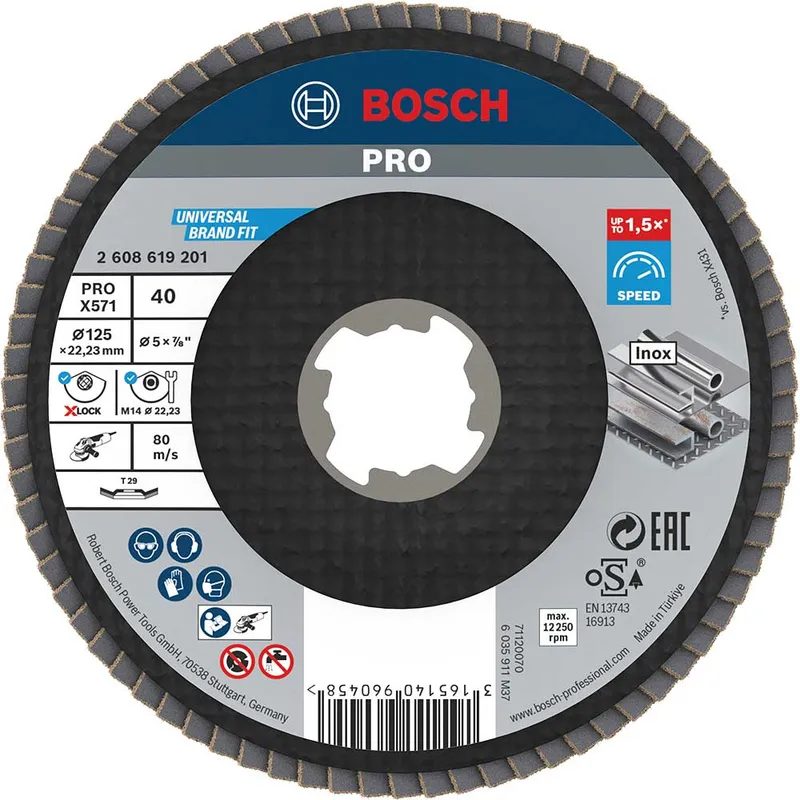 Bosch PRO X Lock Zirconium Abrasive Flap Disc