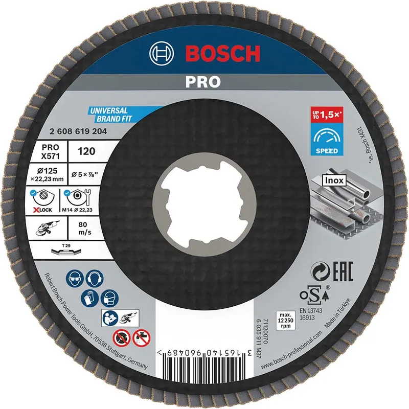 Bosch PRO X Lock Zirconium Abrasive Flap Disc