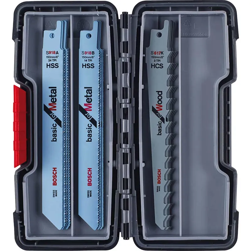 Bosch 15 Piece Wood and Metal Reciprocating Sabre Saw Blade Set