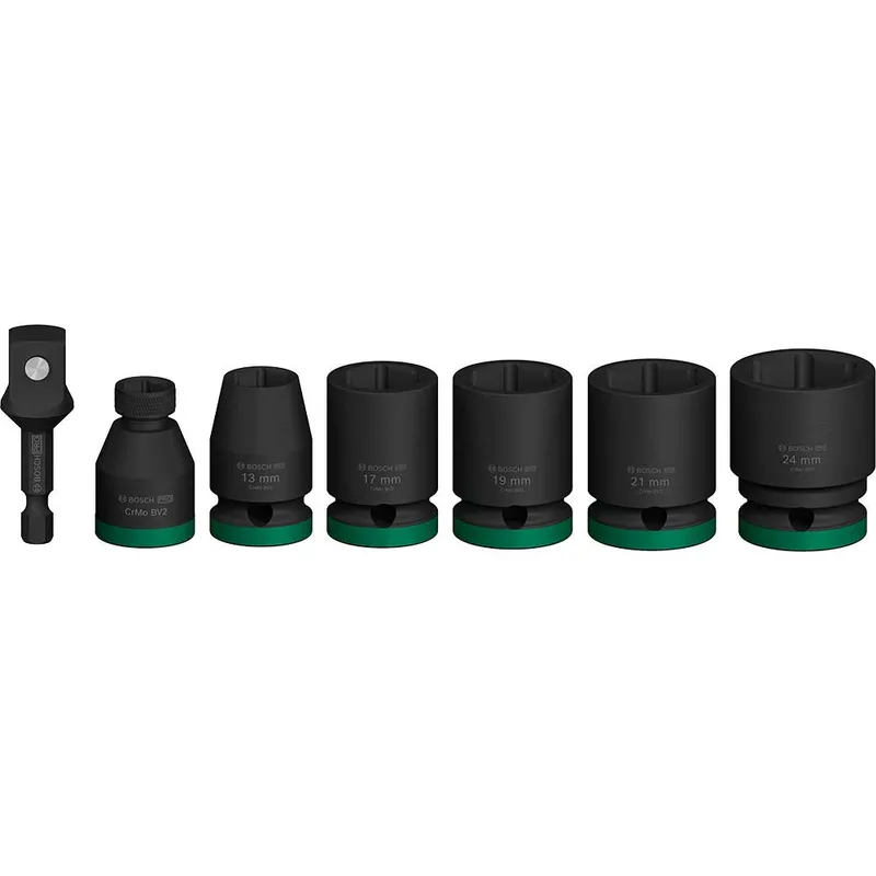 Bosch PRO 7 Piece 1/2" Drive Impact Socket and Hex Shank Adapter Set