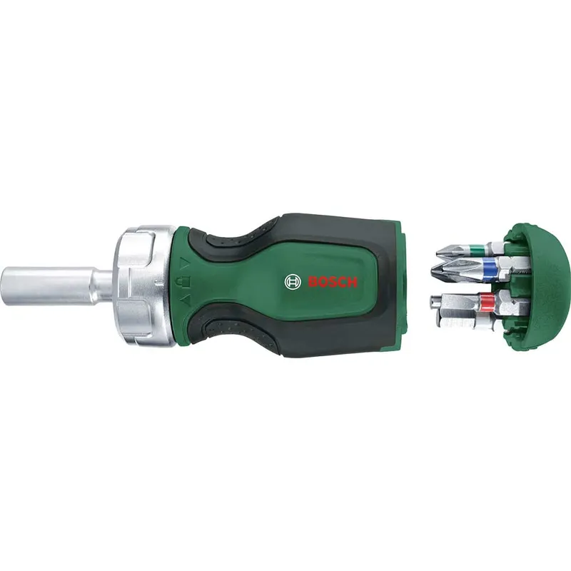 Bosch Ratchet Stubby Screwdriver and 6 Piece Bit Set