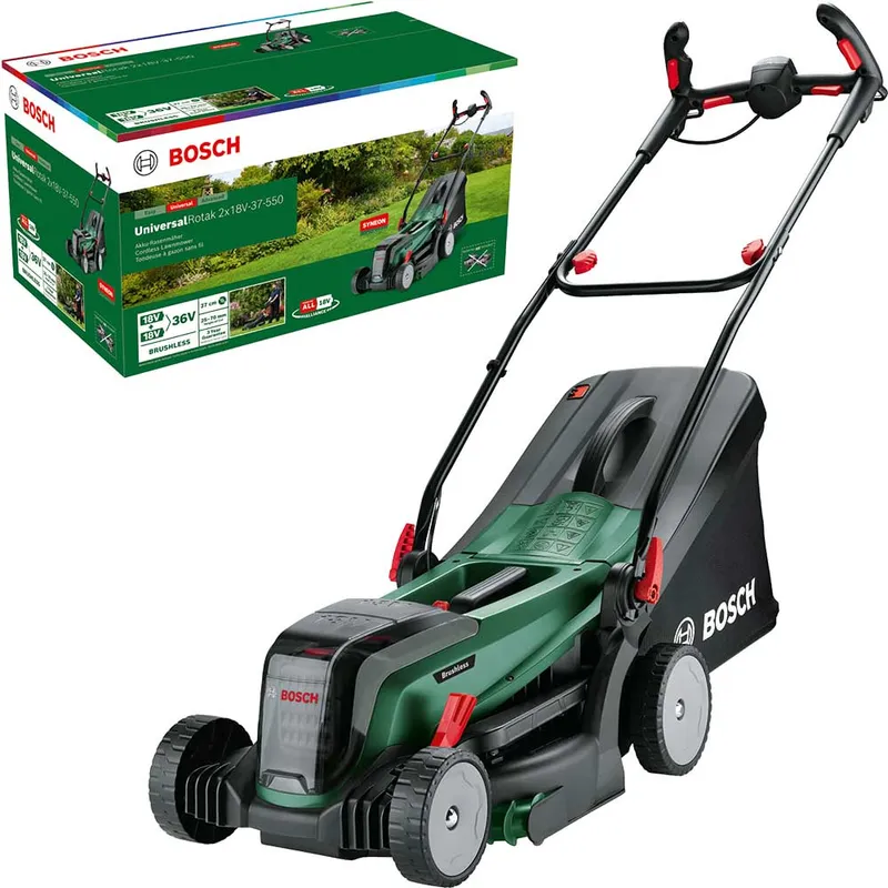 Bosch UNIVERSALROTAK 2X18V-37-550 P4A 36v Cordless Rotary Lawnmower 370mm