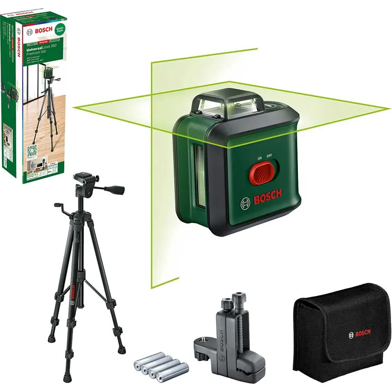 Bosch UNIVERSALLEVEL 360 Self Levelling Laser Level Tripod and Clamp Set