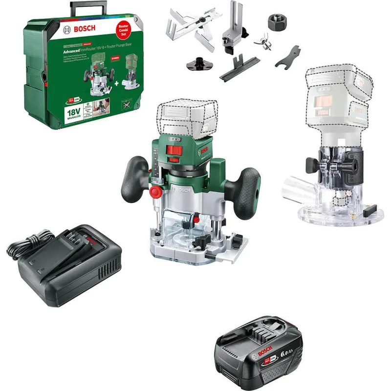 Bosch ADVANCEDTRIMROUTER 18V-8 P4A 18v Cordless Trim Router with Plunge Attachment