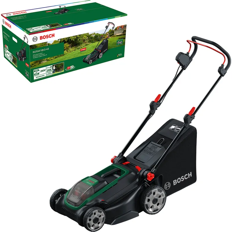 Bosch ROTAK 18V2-43 P4A 36v Cordless Brushless Rotary Lawnmower 430mm