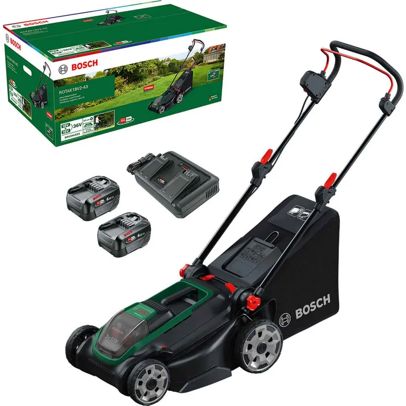 Bosch ROTAK 18V2-43 P4A 36v Cordless Brushless Rotary Lawnmower 430mm