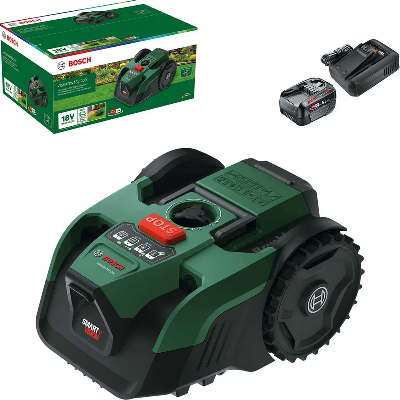 Bosch VISIMOW 18V-200 P4A 18v Cordless Camera Robotic Lawnmower 175mm