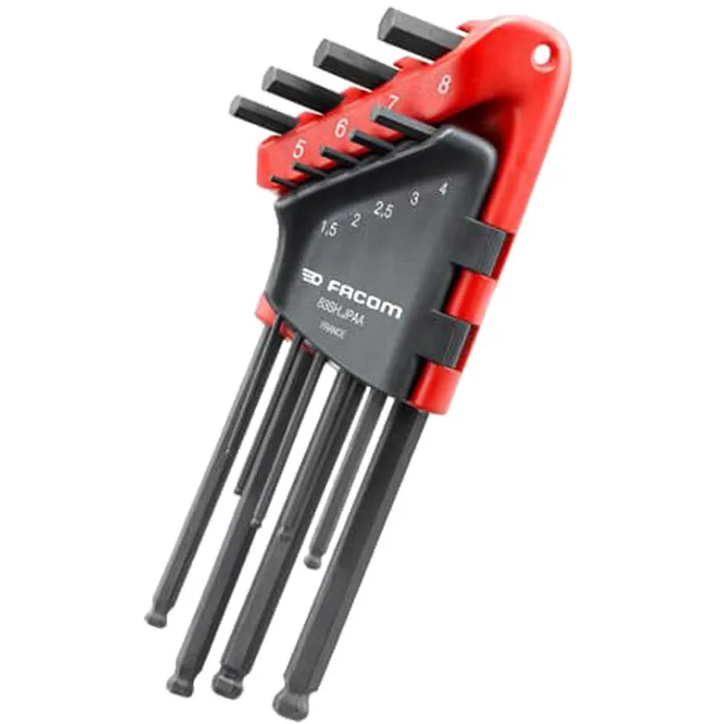 Facom 9 Piece Long Ball End Hexagon Allen Key Set Metric