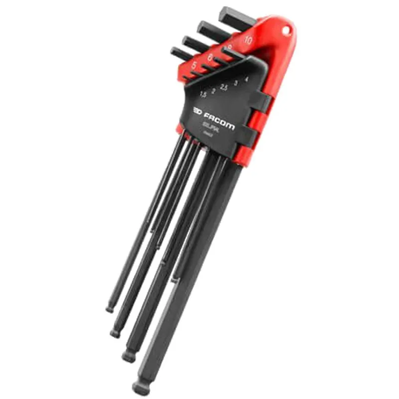 Facom 9 Piece Extra Long Ball End Hexagon Allen Key Set Metric