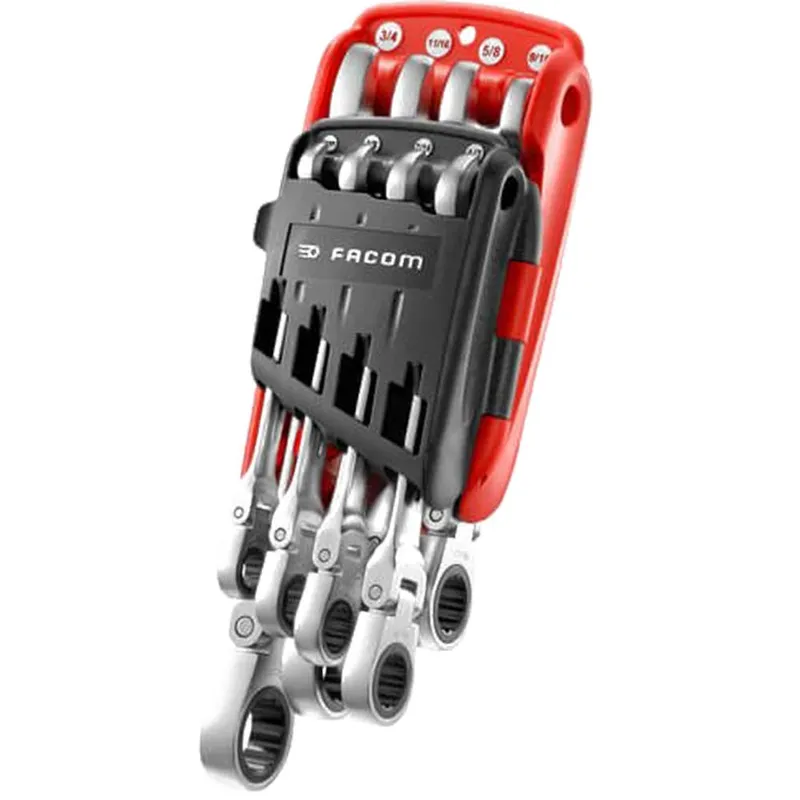 Facom 467F 8 Piece Flexible Ratchet Combination Spanner Set Imperial