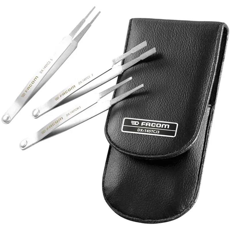 Facom 3 Piece Diamond Coated Contact Cleaning Tweezer Set